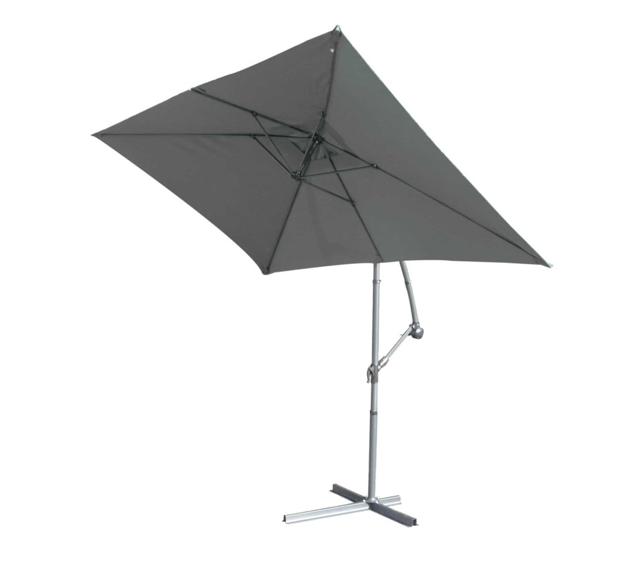 Parasol déporté rectangulaire SUPERKING gris anthracite - Ozalide