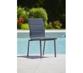 MINEA - Chaise de jardin rembourrée - Gris Anthracite