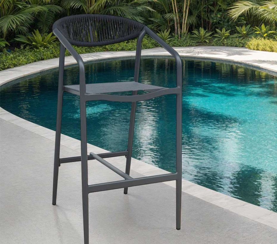 Tabouret de bar - gris anthracite - FONTANA