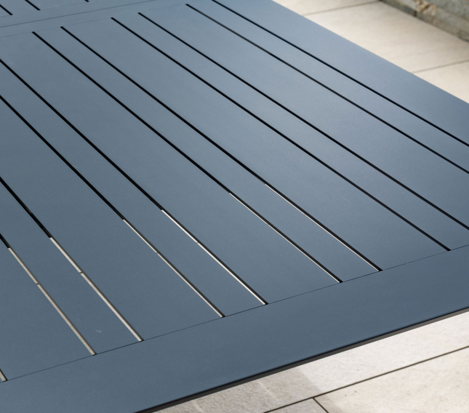 NAIROBI - Table de jardin extensible - 12 places - Gris Anthracite