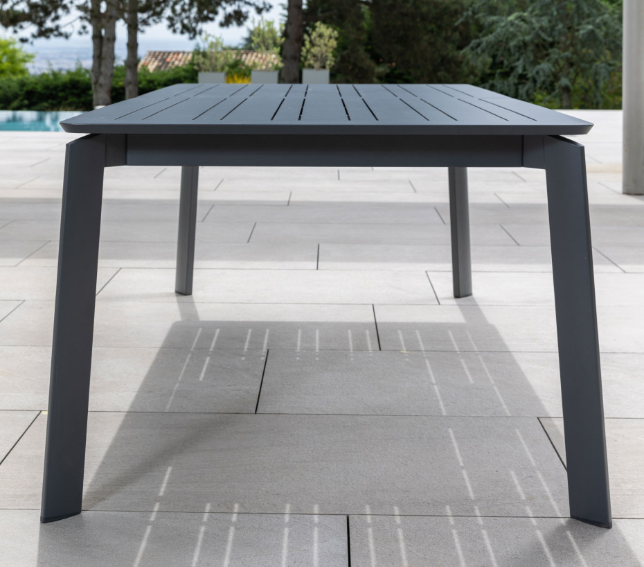 NAIROBI - Table de jardin extensible - 12 places - Gris Anthracite