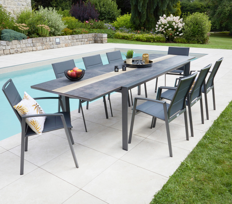 Table de jardin extensible CARMEL XL NEW - Ozalide
