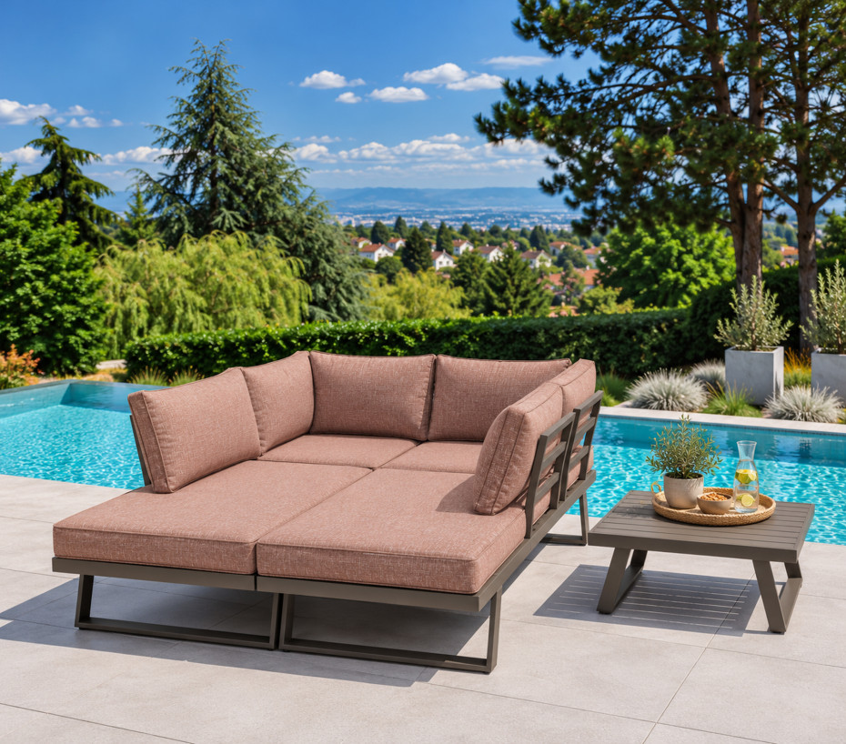Salon de jardin modulable 6 places OAKLAND | Ozalide