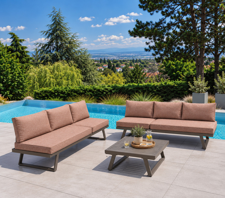 Salon de jardin modulable 6 places OAKLAND | Ozalide