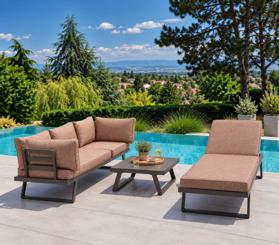 Salon de jardin modulable 6 places OAKLAND | Ozalide