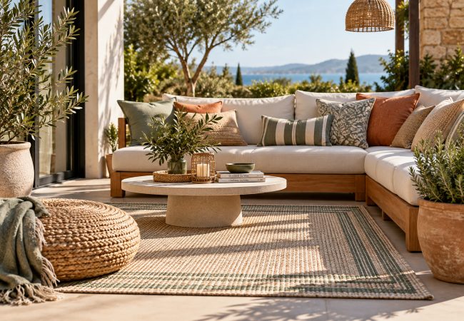 Textiles d'extérieur : comment choisir les bonnes matières pour vos coussins, tapis et rideaux ?